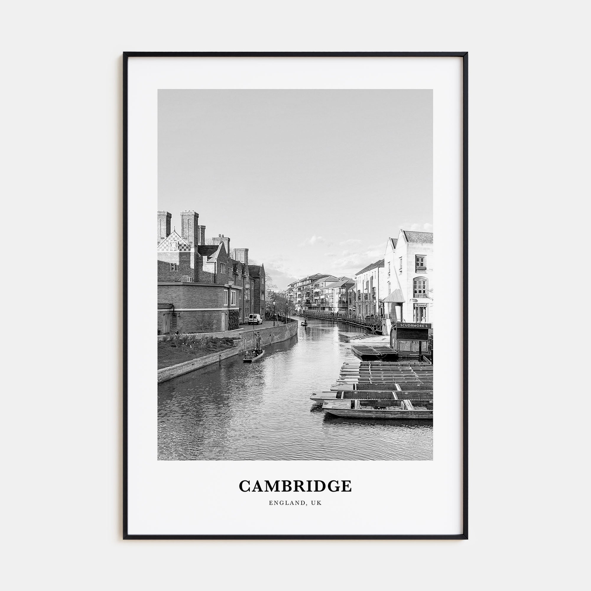 Cambridge, England Portrait B&W Poster