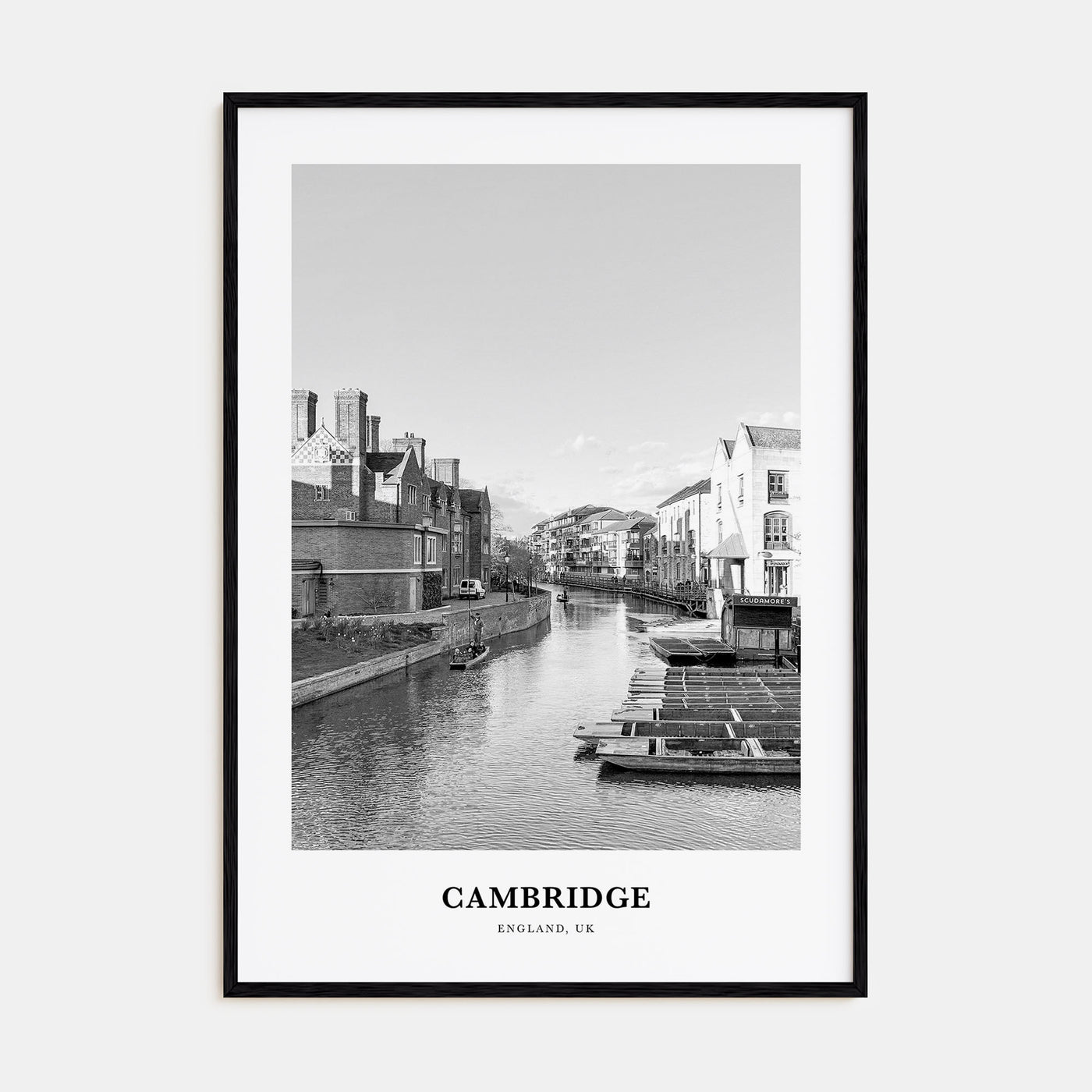 Cambridge, England Portrait B&W Poster