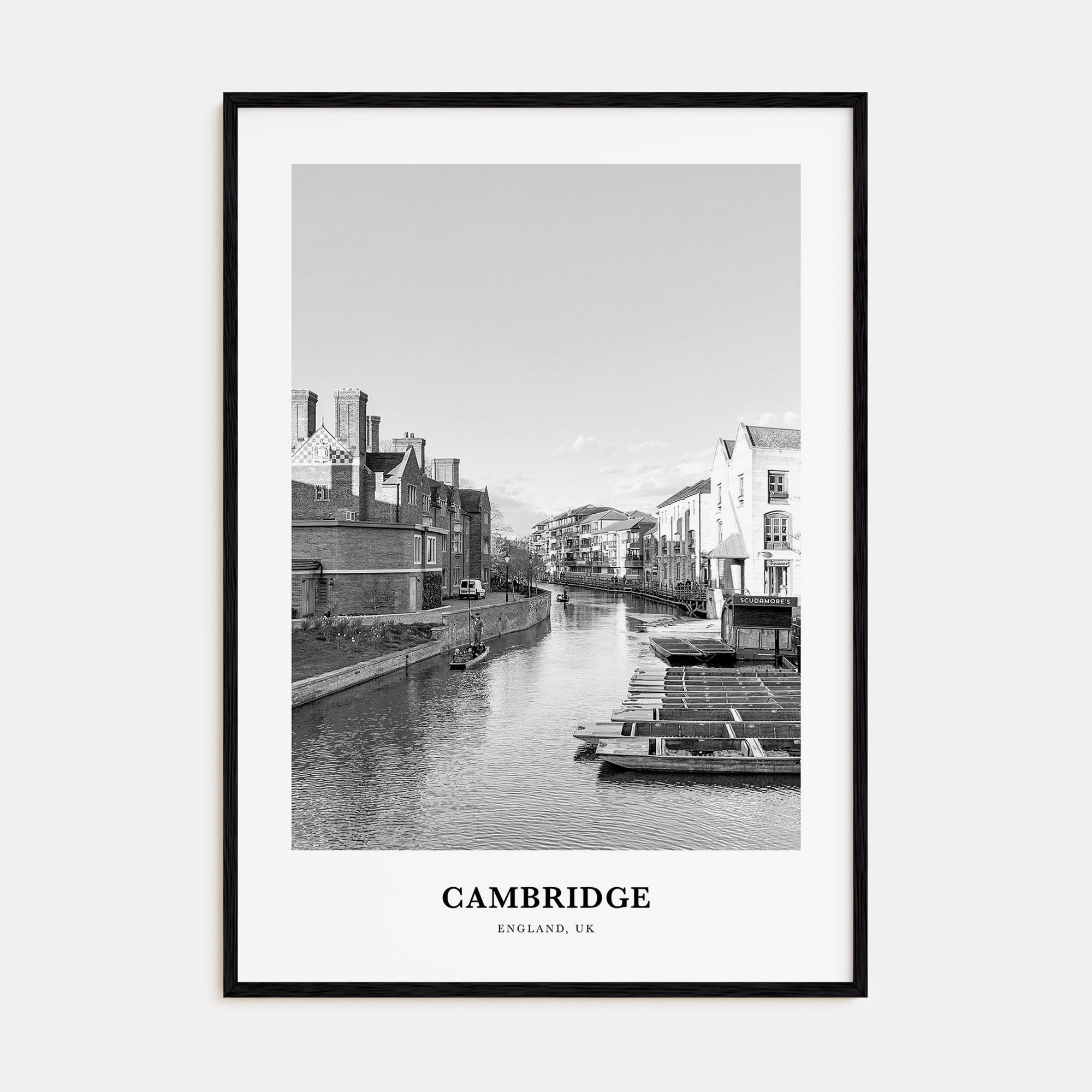 Cambridge, England Portrait B&W Poster