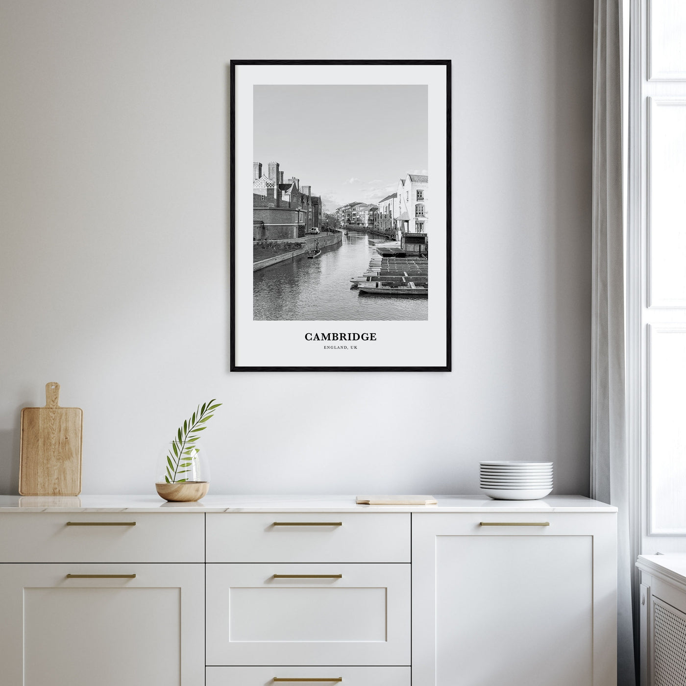 Cambridge, England Portrait B&W Poster
