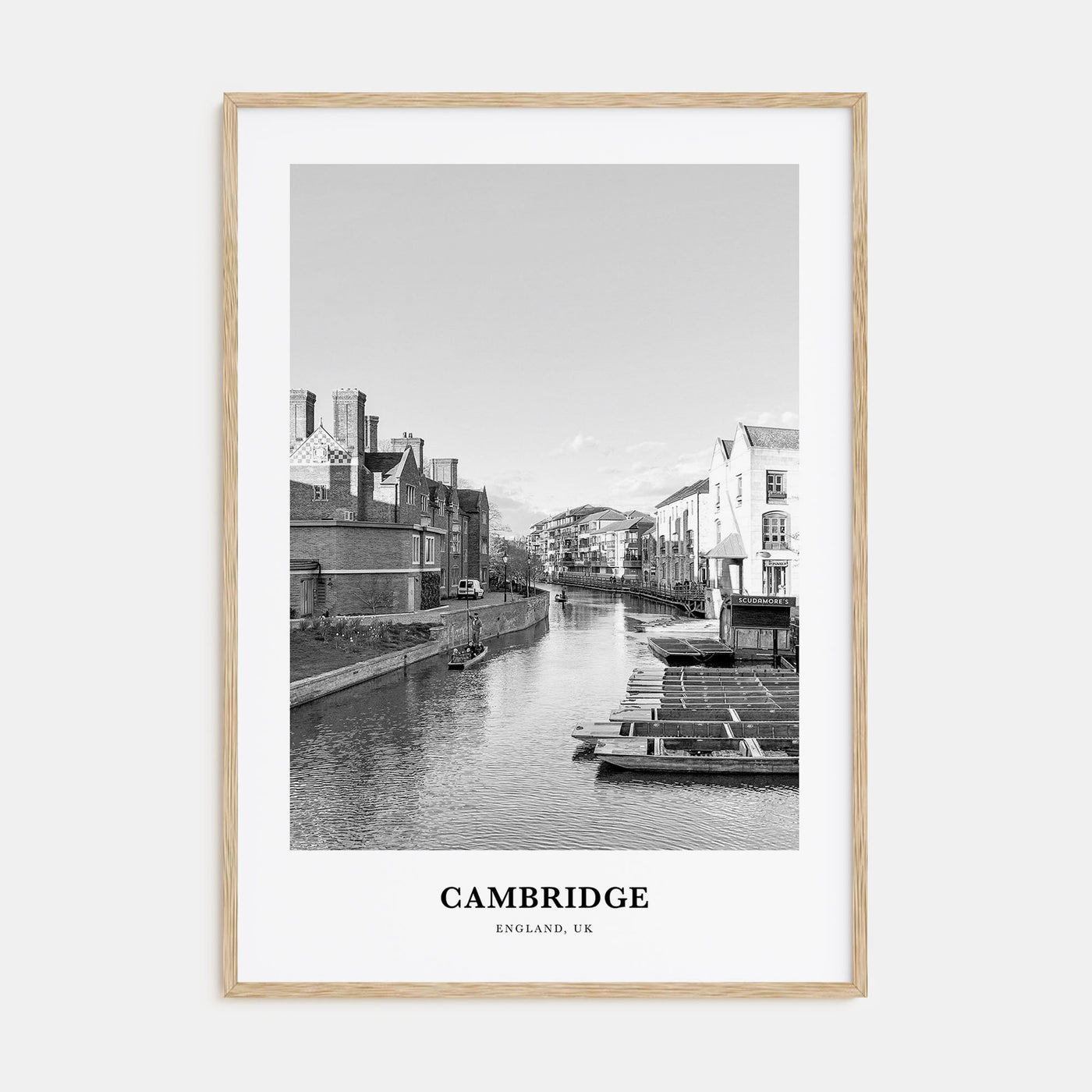 Cambridge, England Portrait B&W Poster
