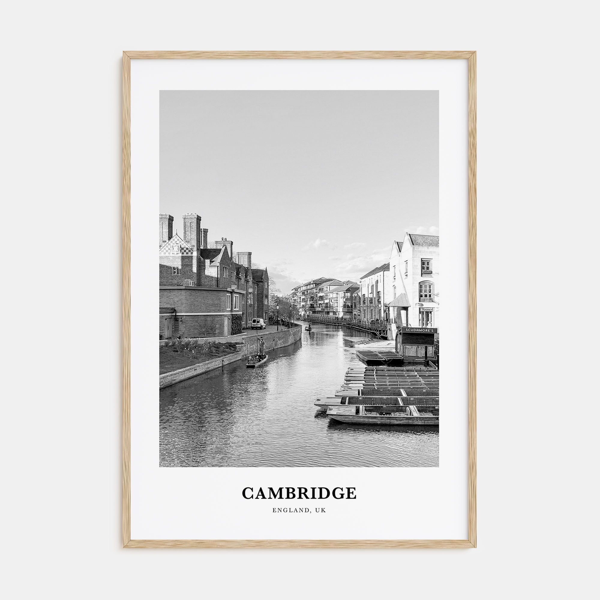 Cambridge, England Portrait B&W Poster
