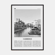 Cambridge, England Travel B&W Poster