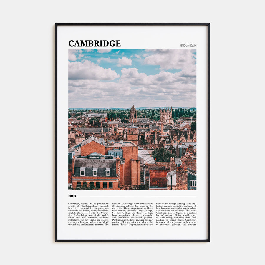 Cambridge, England Travel Color Poster
