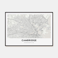 Cambridge, Massachusetts Map Landscape Poster