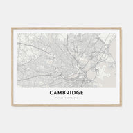 Cambridge, Massachusetts Map Landscape Poster