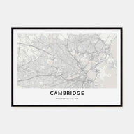 Cambridge, Massachusetts Map Landscape Poster