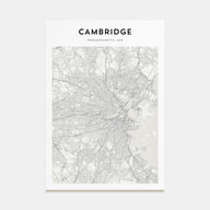 Cambridge, Massachusetts Map Portrait Poster