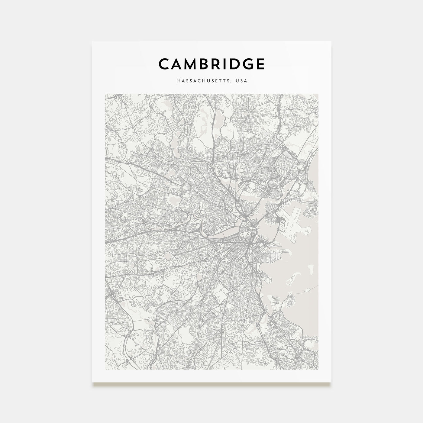 Cambridge, Massachusetts Map Portrait Poster