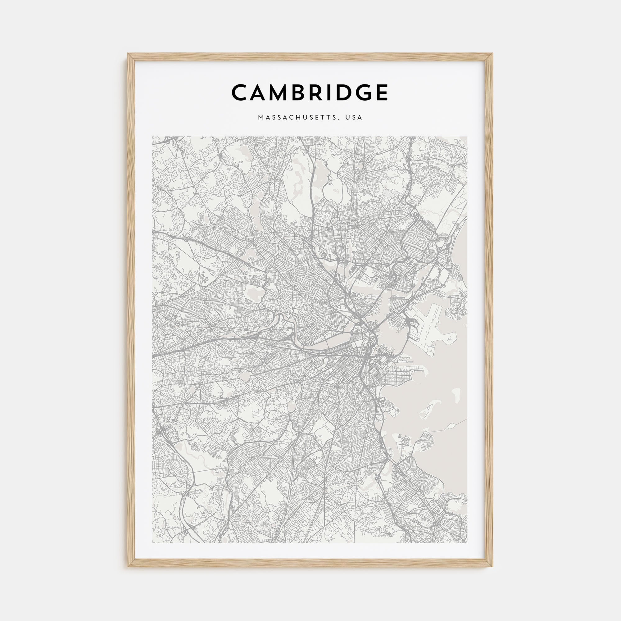 Cambridge, Massachusetts Map Portrait Poster