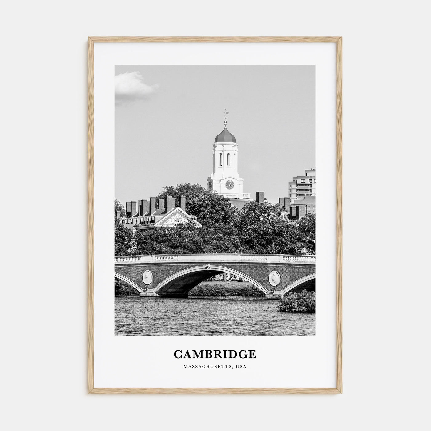 Cambridge, Massachusetts Portrait B&W Poster