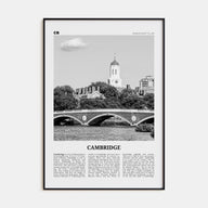 Cambridge, Massachusetts Travel B&W Poster