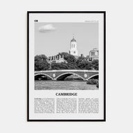 Cambridge, Massachusetts Travel B&W Poster