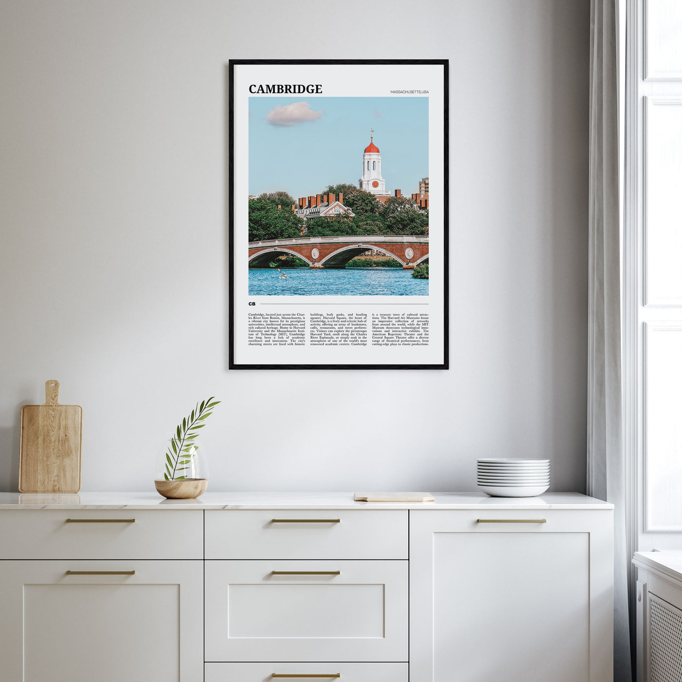 Cambridge, Massachusetts Travel Color Poster