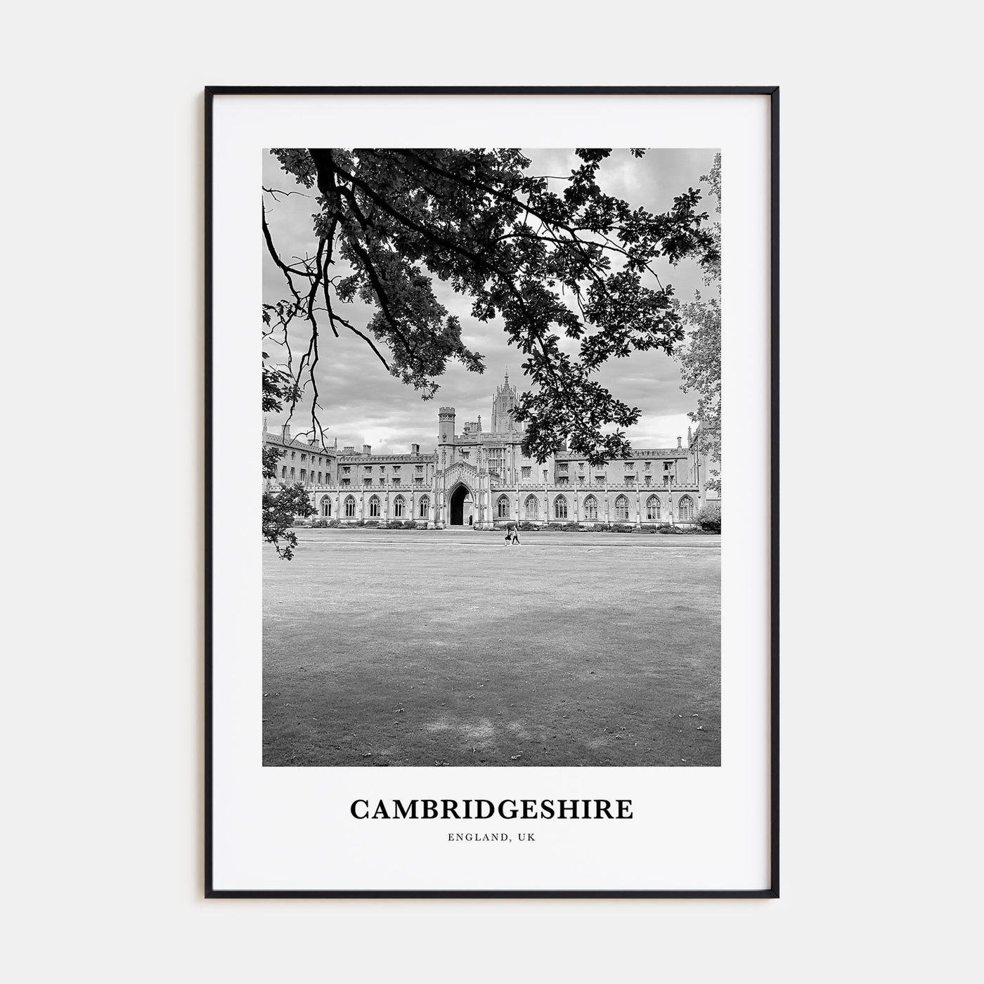 Cambridgeshire Portrait B&W Poster