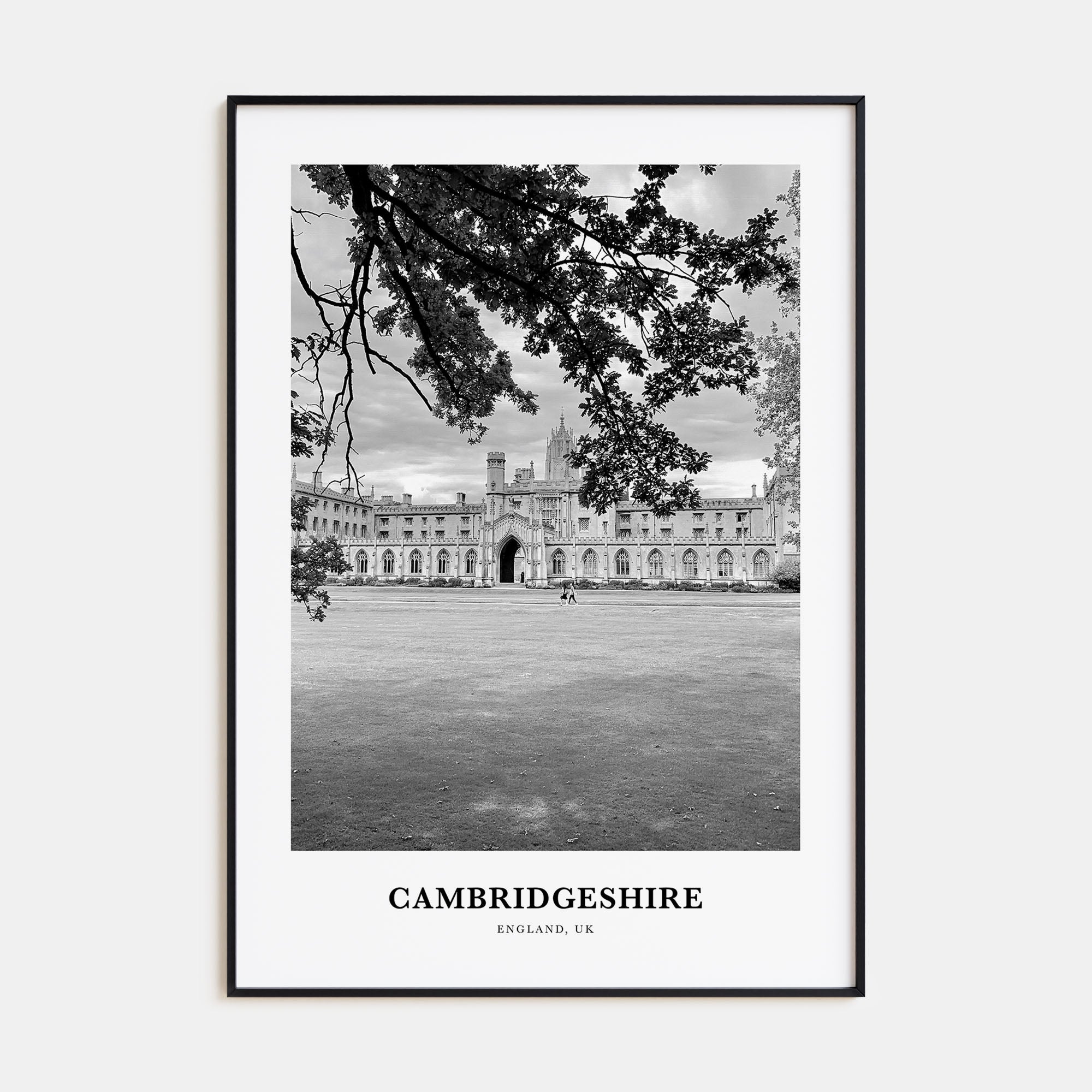 Cambridgeshire Portrait B&W Poster