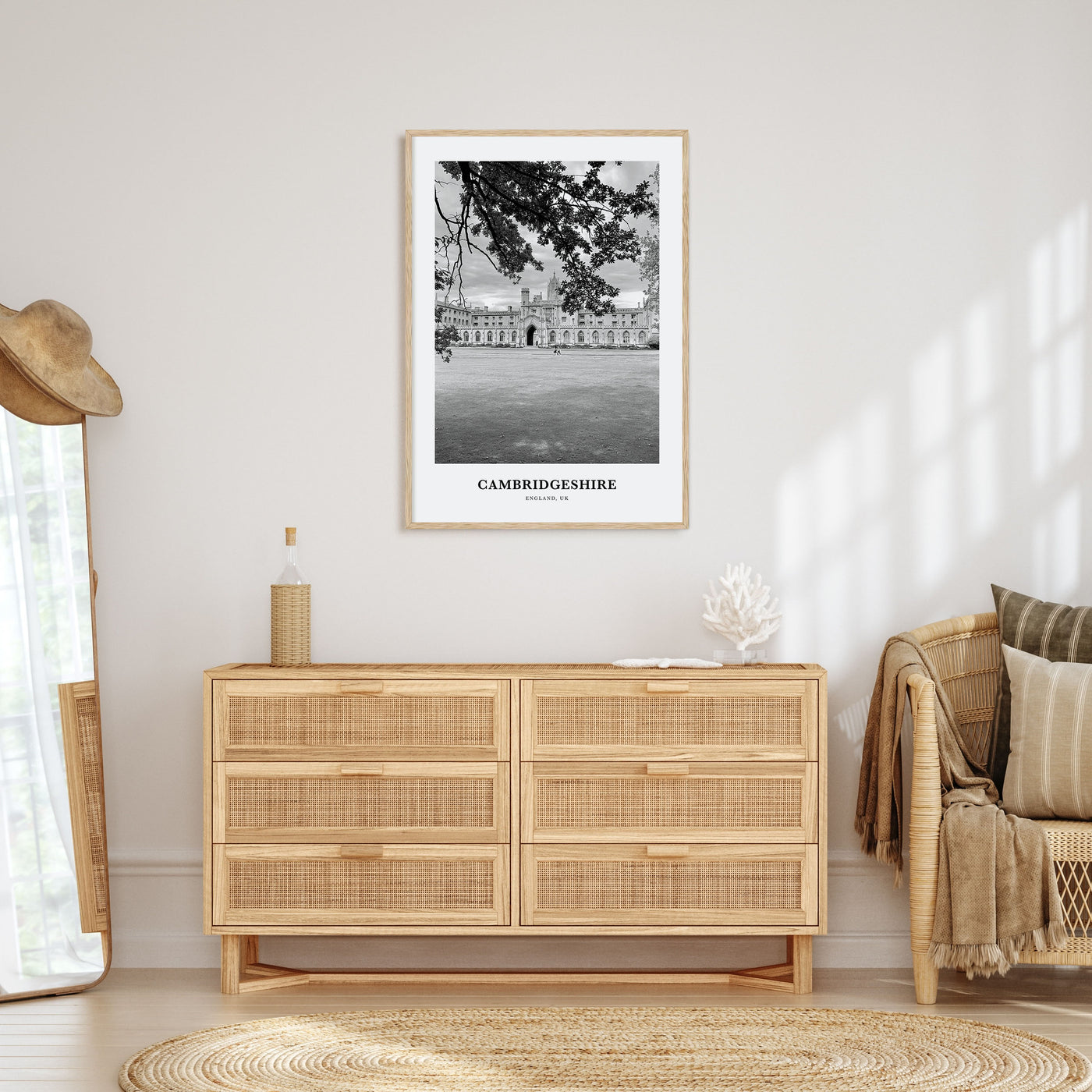 Cambridgeshire Portrait B&W Poster