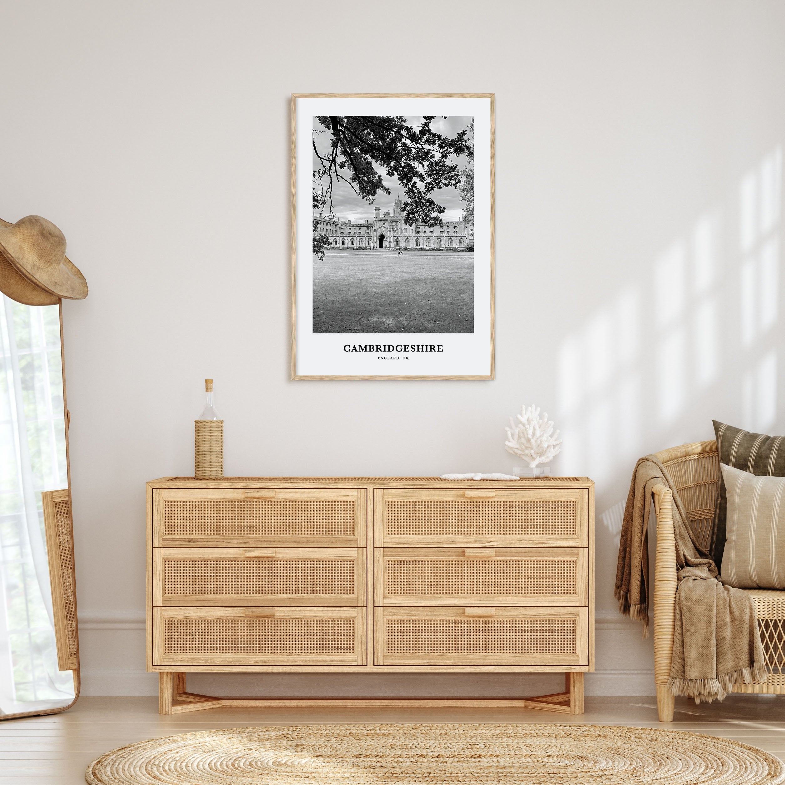 Cambridgeshire Portrait B&W Poster