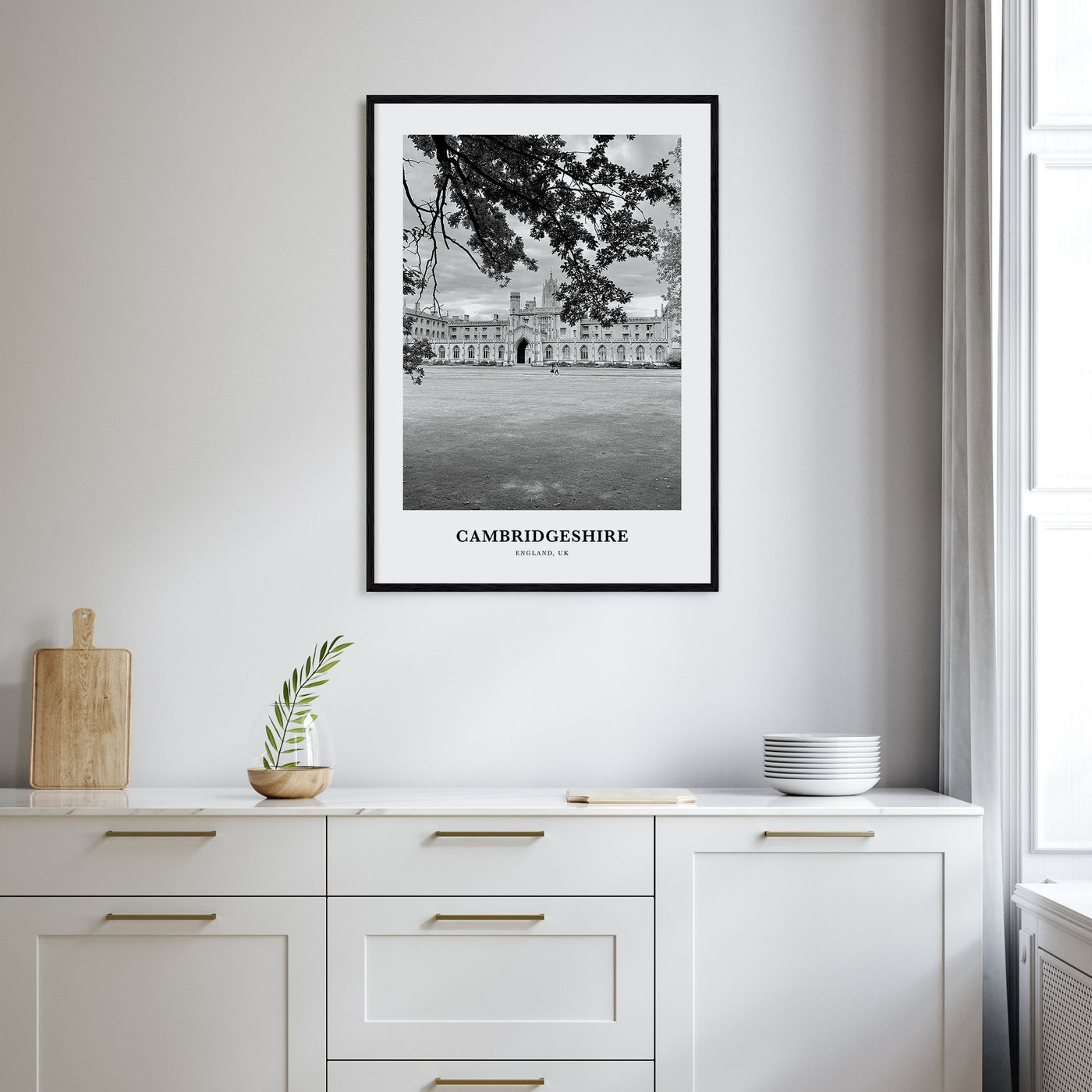 Cambridgeshire Portrait B&W Poster