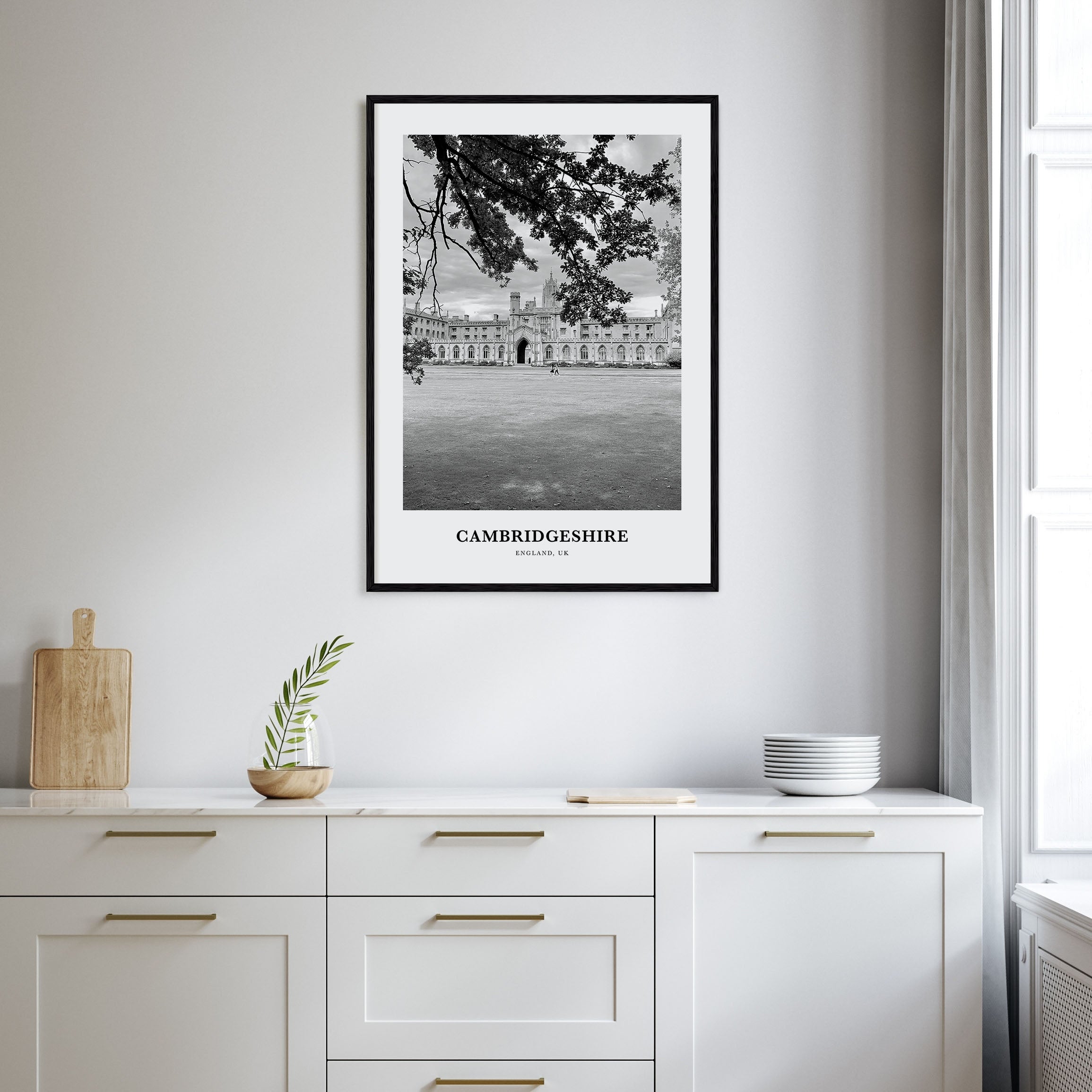 Cambridgeshire Portrait B&W Poster