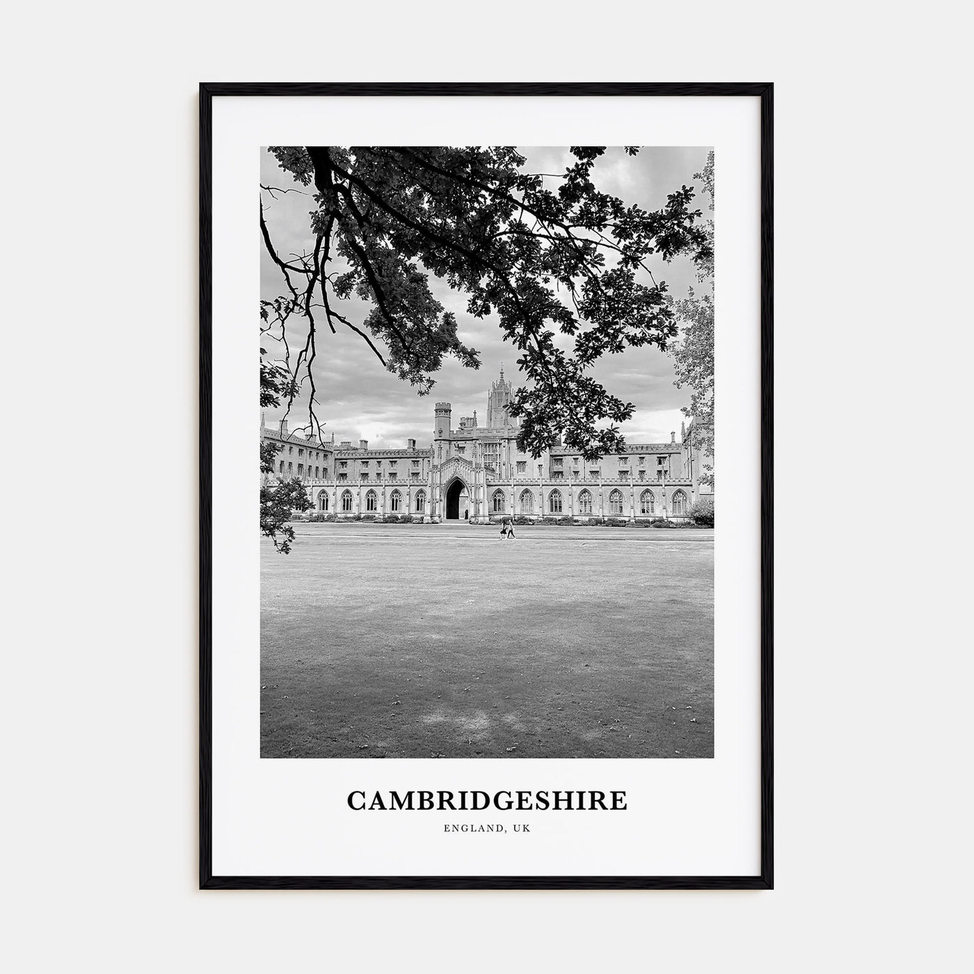 Cambridgeshire Portrait B&W Poster