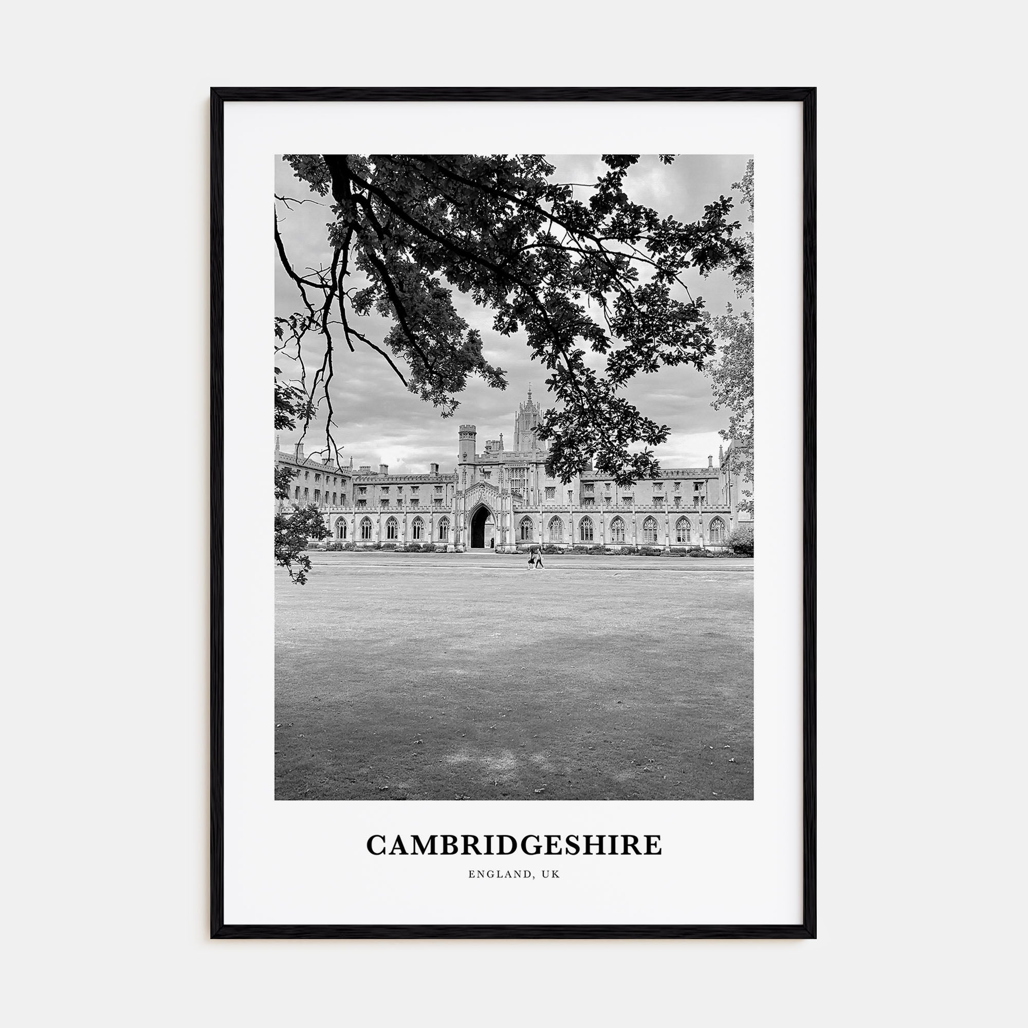 Cambridgeshire Portrait B&W Poster
