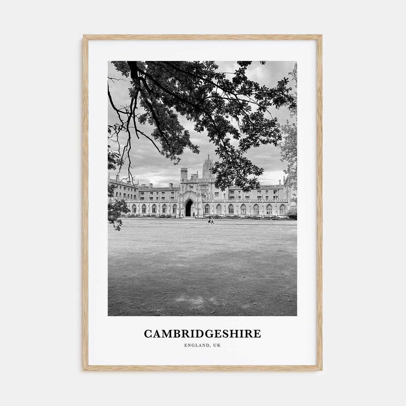 Cambridgeshire Portrait B&W Poster