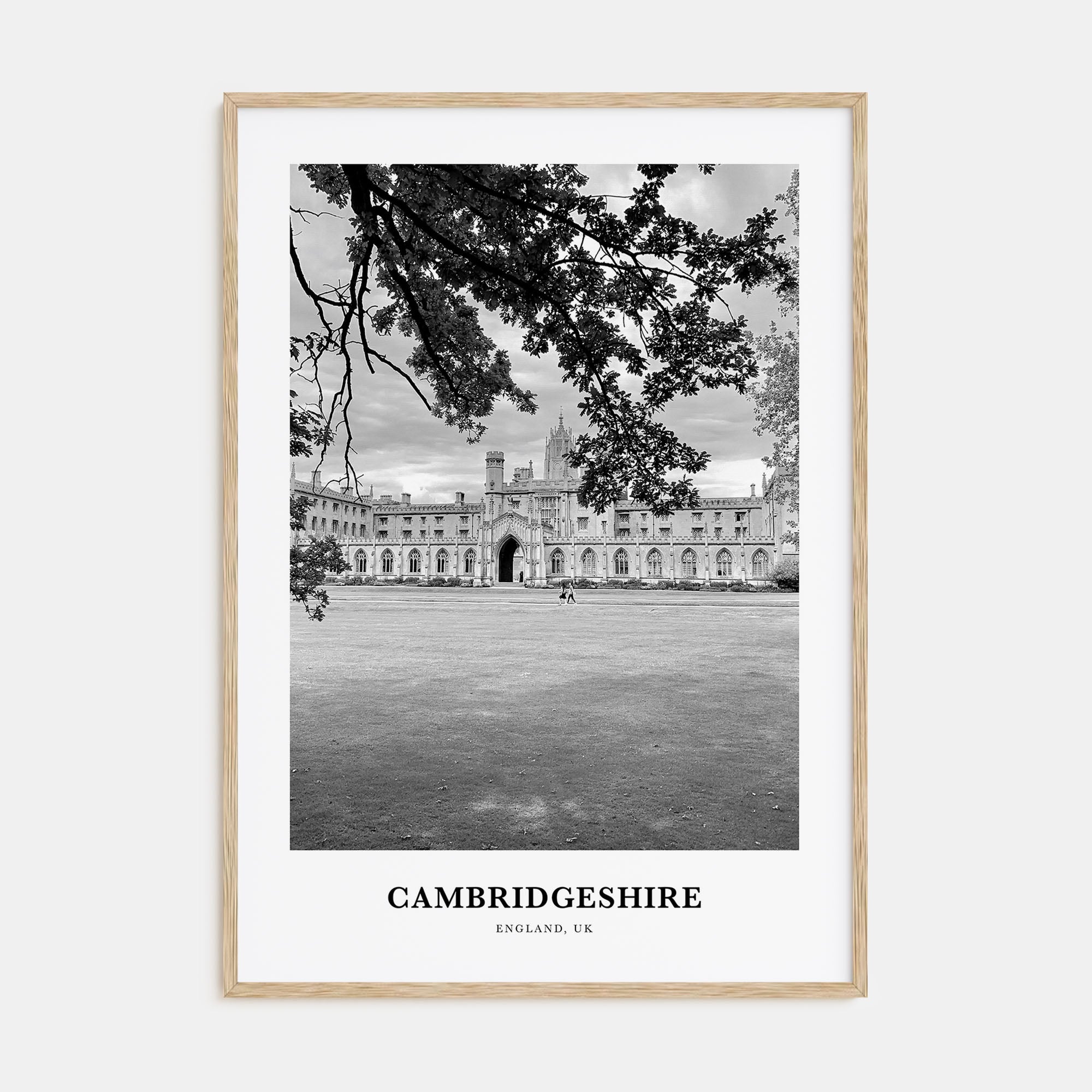 Cambridgeshire Portrait B&W Poster