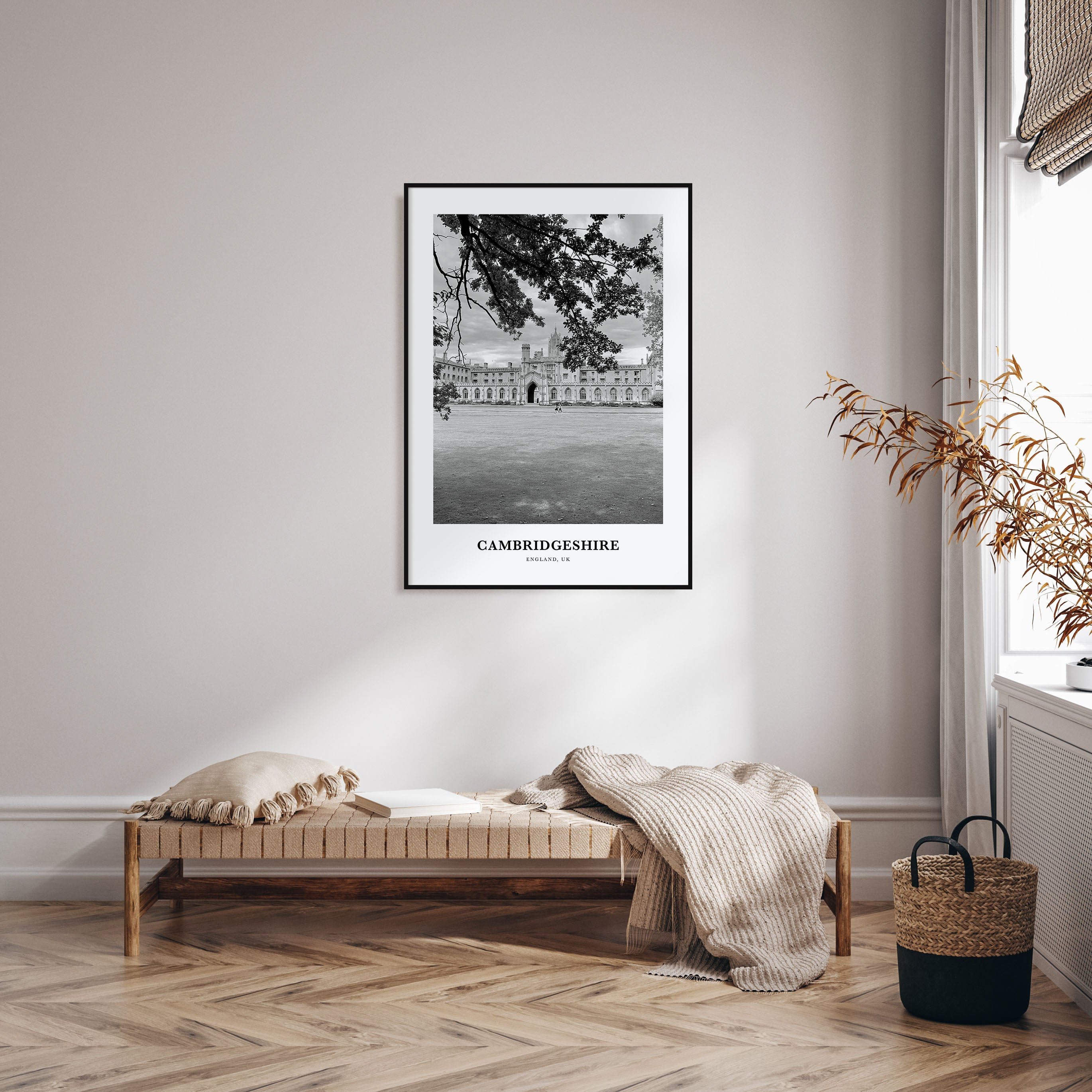 Cambridgeshire Portrait B&W Poster