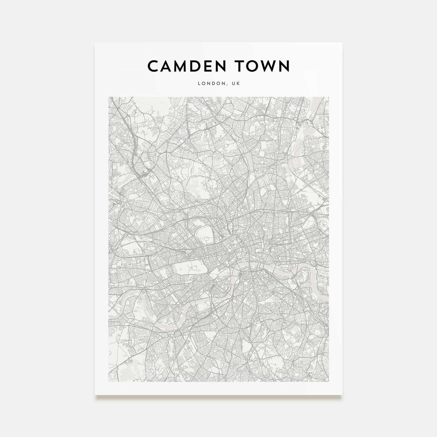 Camden Town Map Portrait Poster