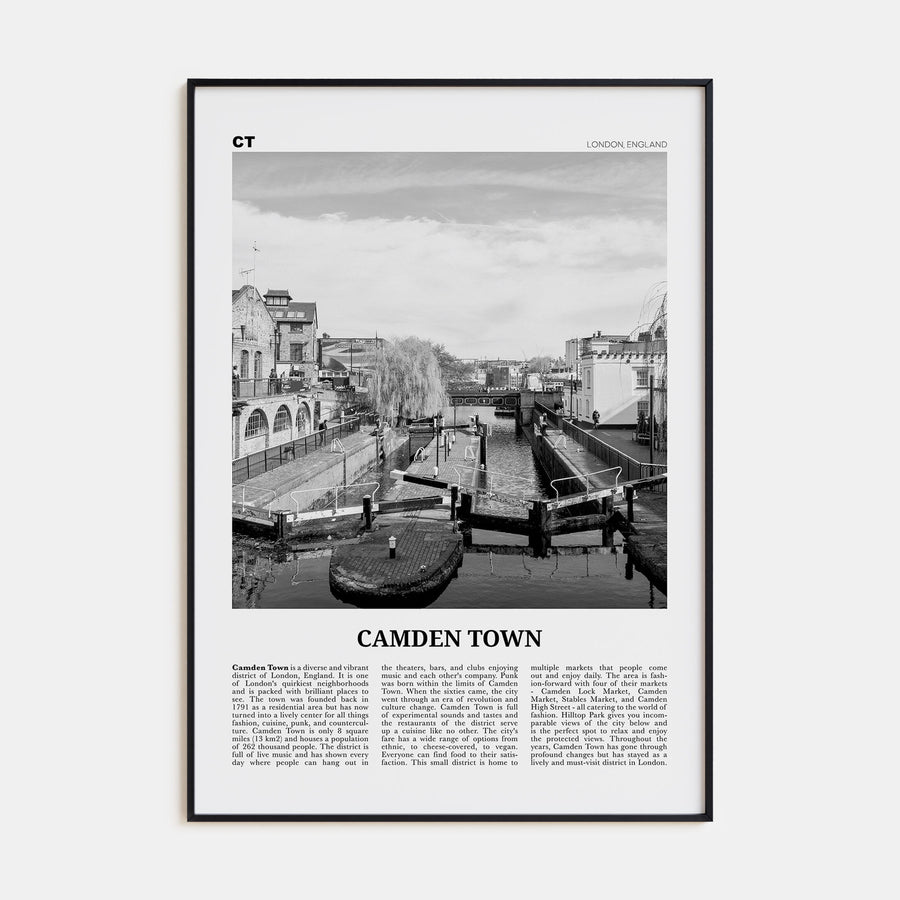 Camden Town Travel B&W Poster