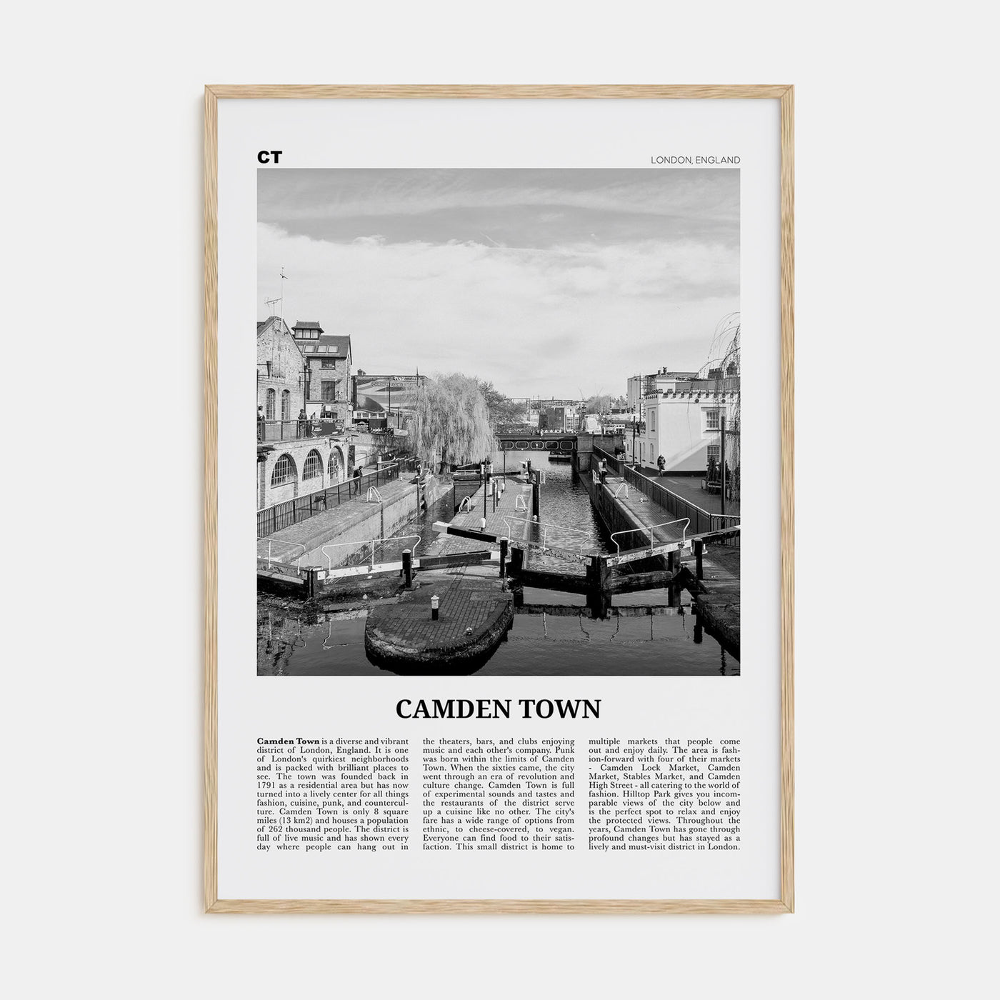 Camden Town Travel B&W Poster