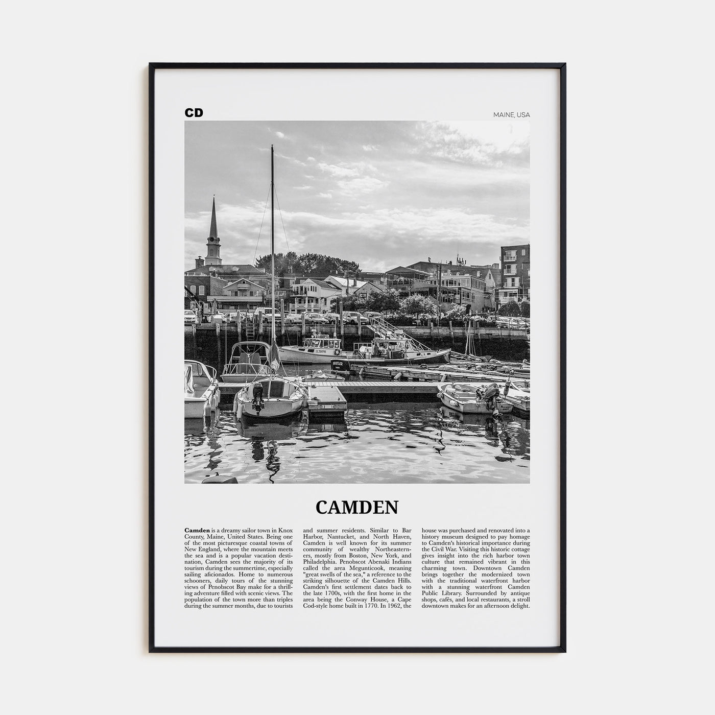 Camden Travel B&W Poster
