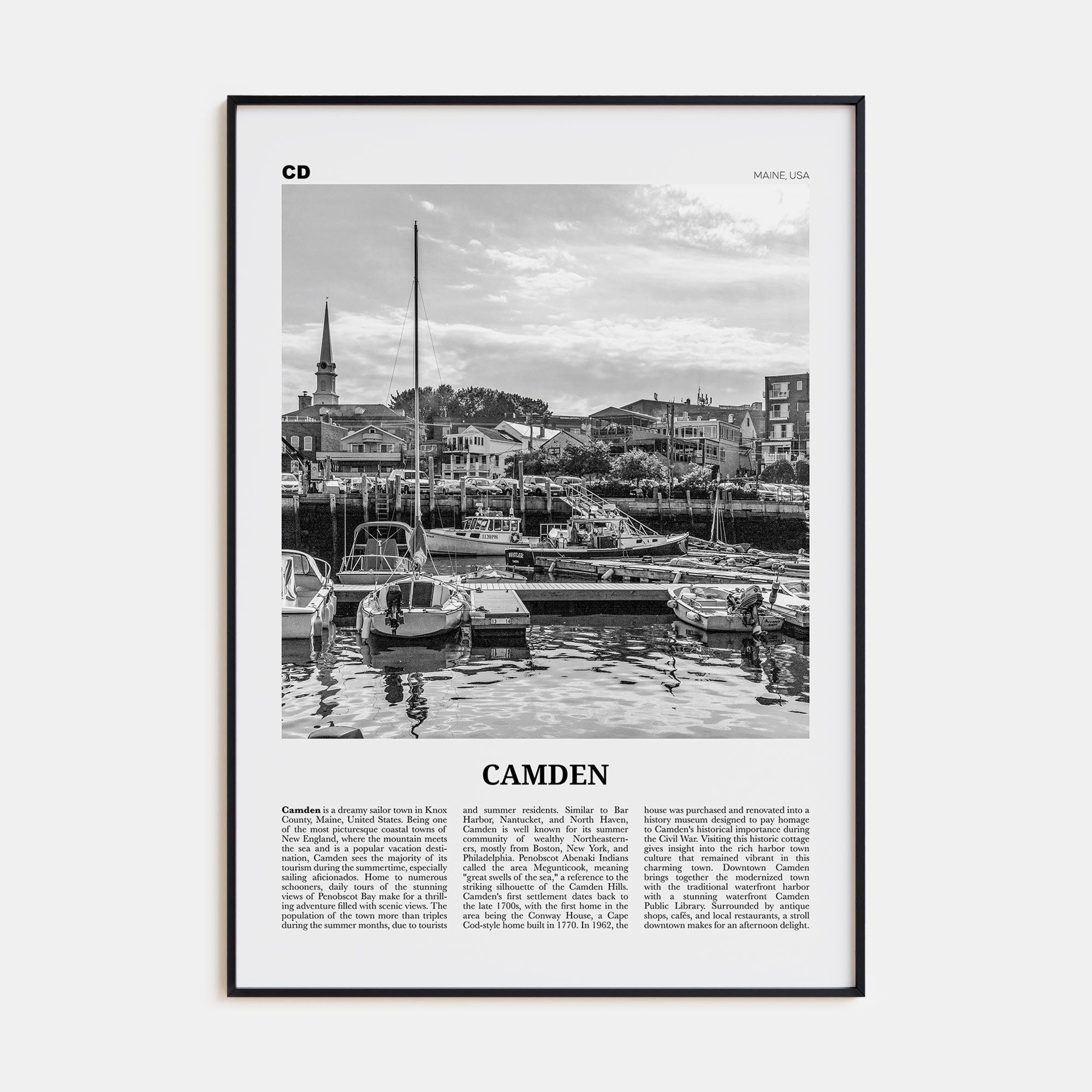 Camden Travel B&W Poster