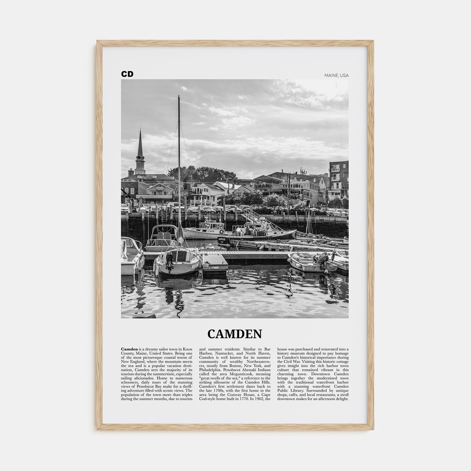 Camden Travel B&W Poster