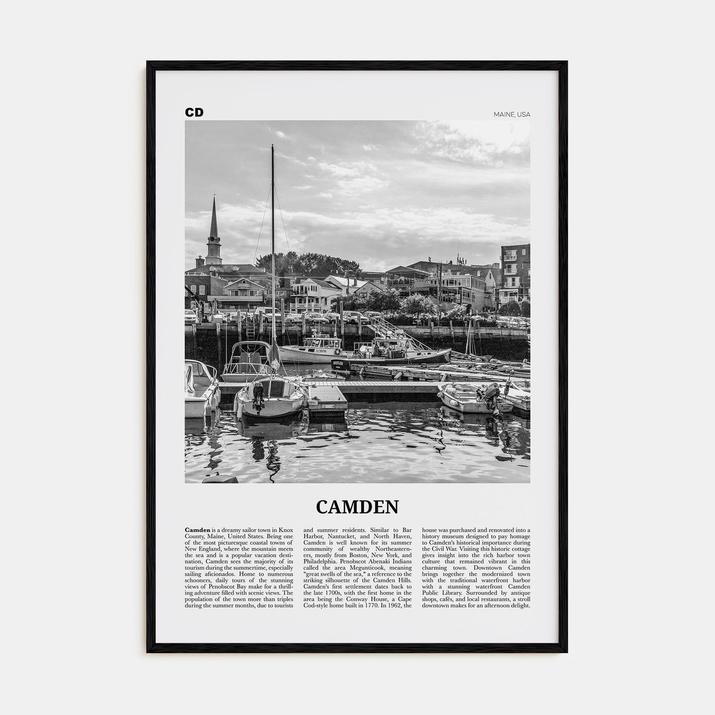 Camden Travel B&W Poster