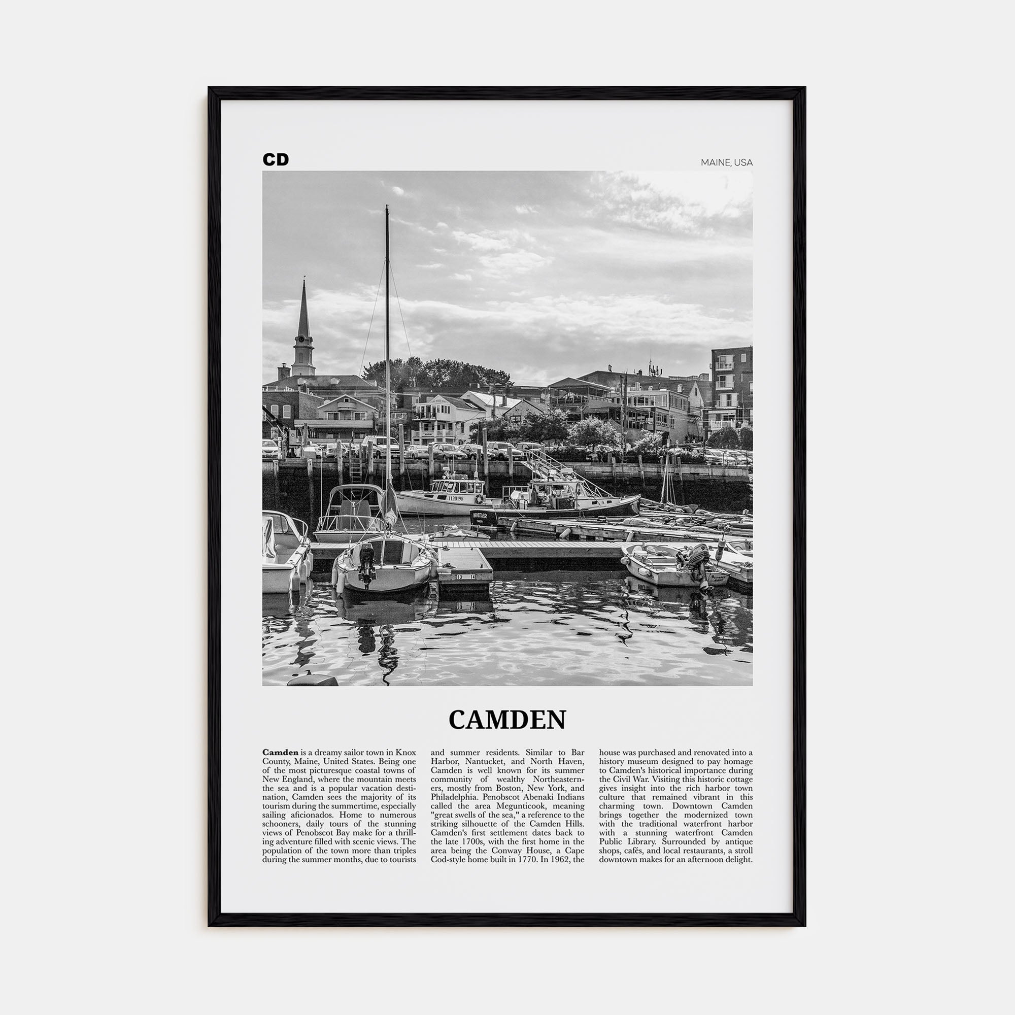 Camden Travel B&W Poster