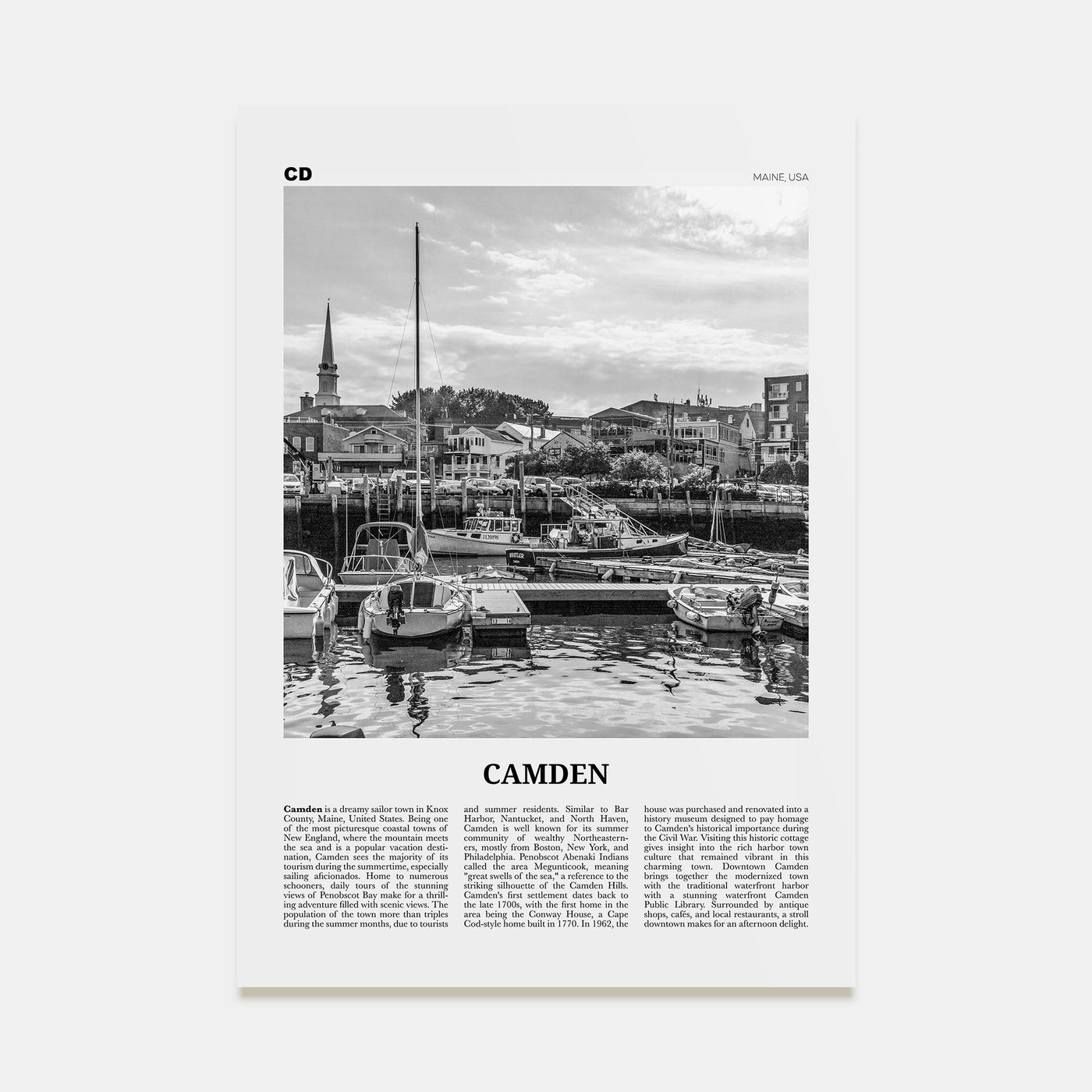 Camden Travel B&W Poster