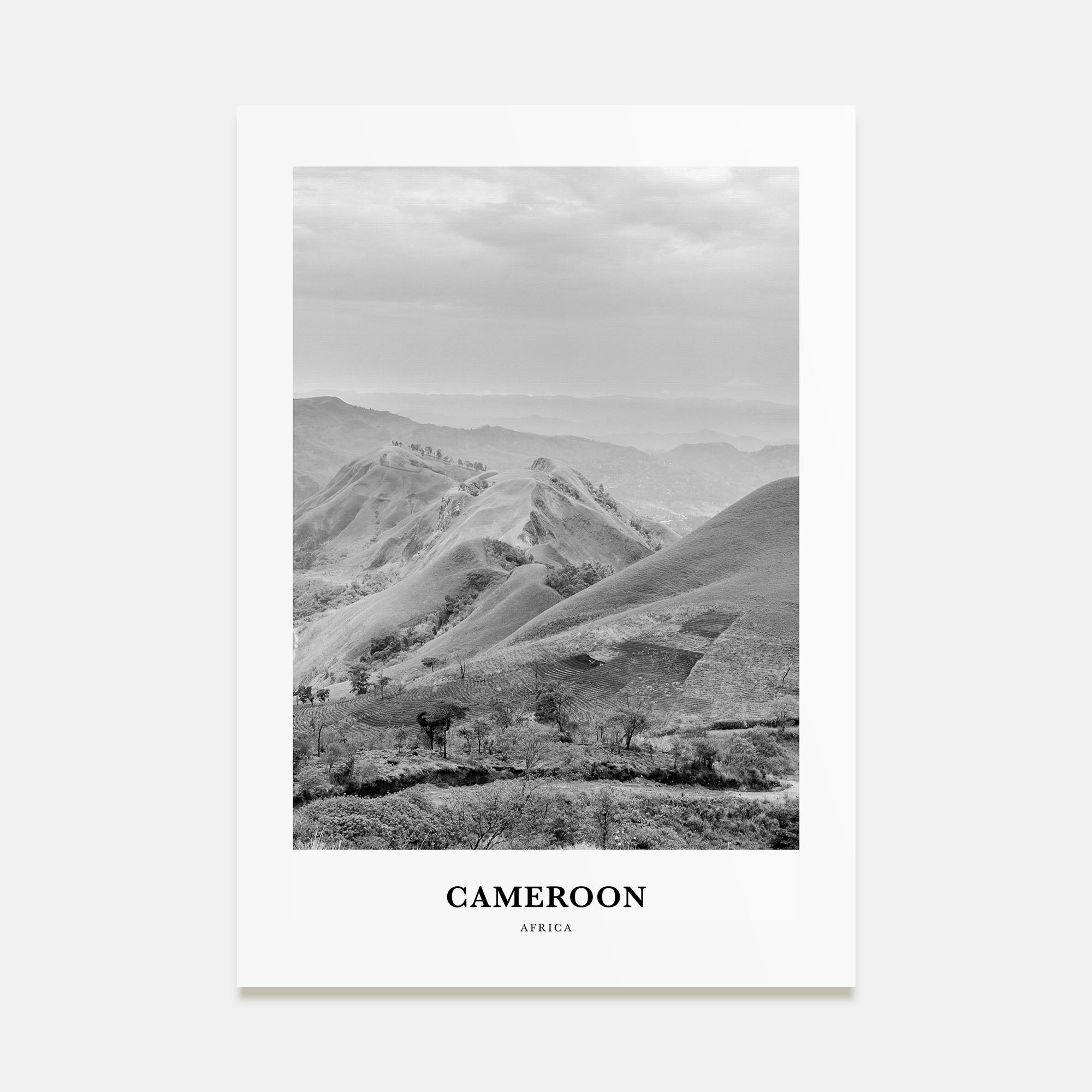 Cameroon Portrait B&W Poster