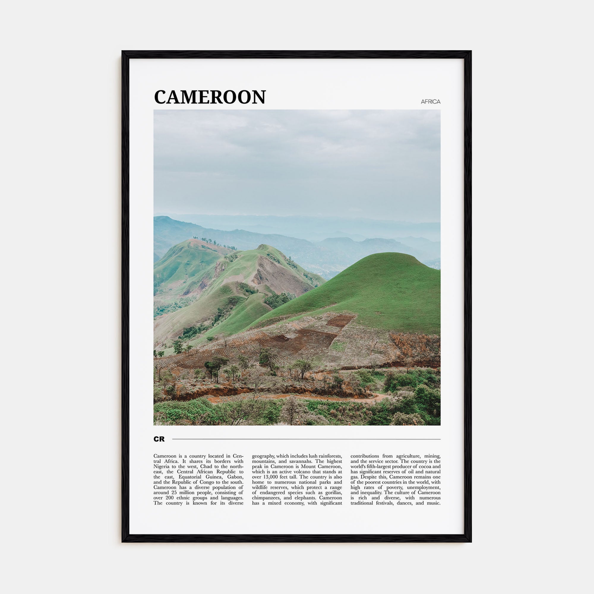 Cameroon Travel Color Poster