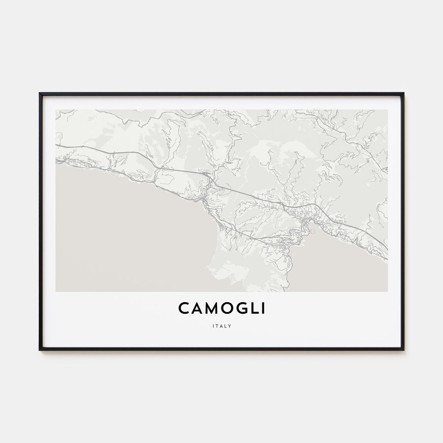 Camogli Map Landscape Poster