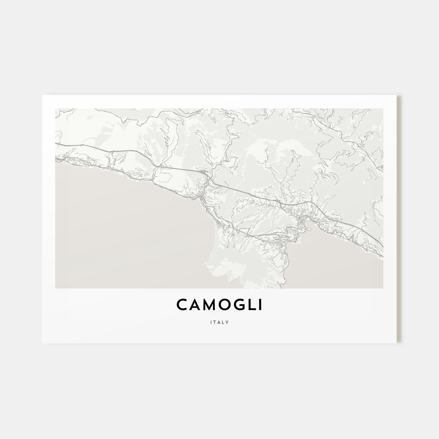 Camogli Map Landscape Poster