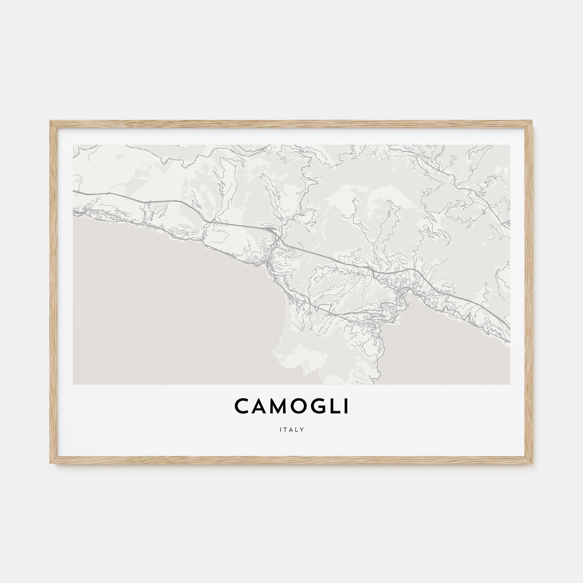 Camogli Map Landscape Poster