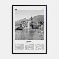 Camogli Travel B&W Poster
