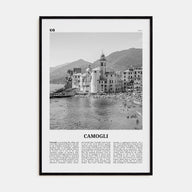 Camogli Travel B&W Poster