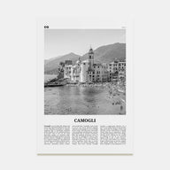 Camogli Travel B&W Poster