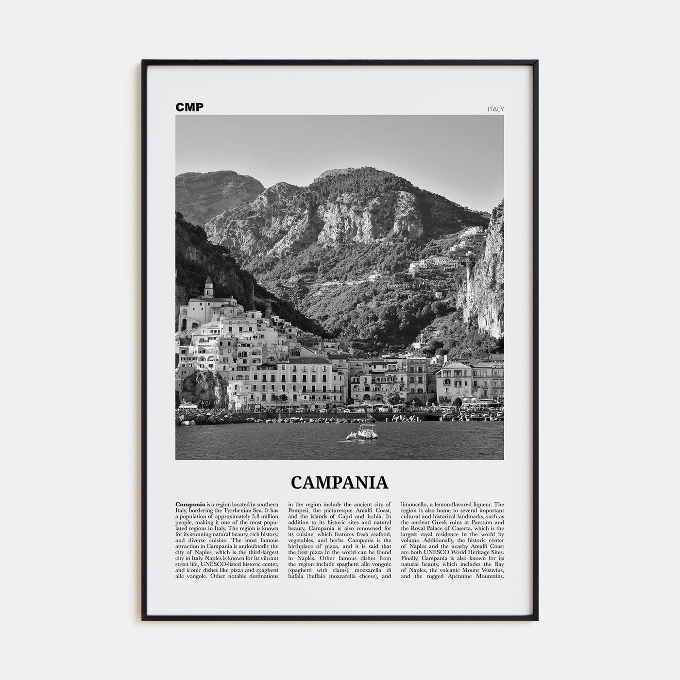 Campania Travel B&W Poster