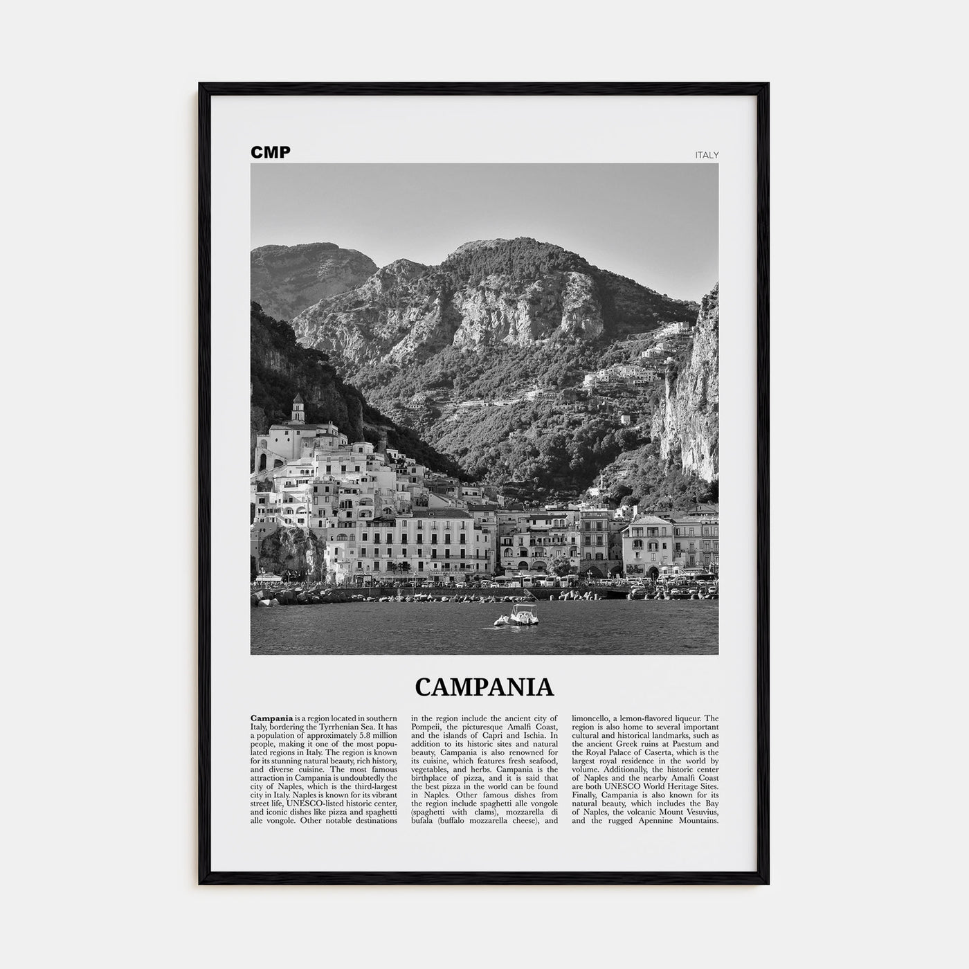 Campania Travel B&W Poster