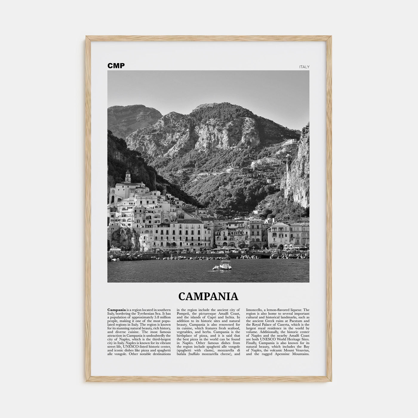 Campania Travel B&W Poster