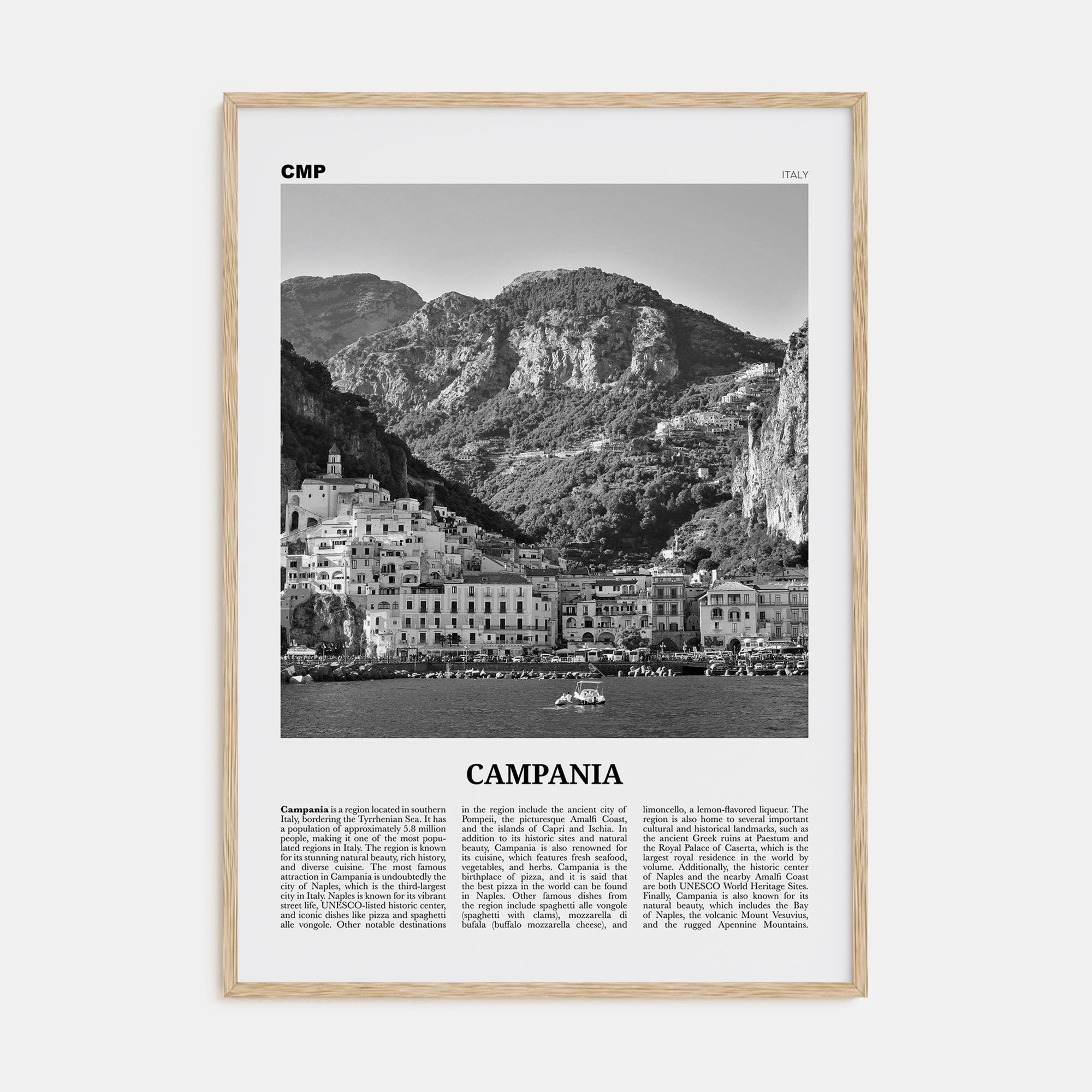Campania Travel B&W Poster